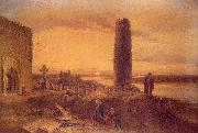 Petrie, George The Last Circuit of Pilgrims at Clonmacnoise oil painting on canvas